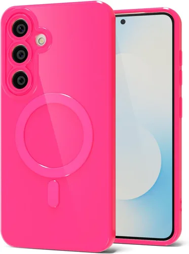 Vista 27 de Svanove Funda magnética de silicona para Samsung Galaxy S22, compatible con Magsafe, bonita funda para mujer, goma de gelatina brillante delgada
