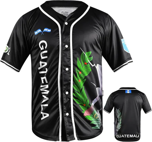 Vista 7 de fox & fury Camisetas de béisbol negras México, Guatemala, El Salvador, Honduras, Venezuela, Puerto Rico, Brasil, Cuba, Nicaragua