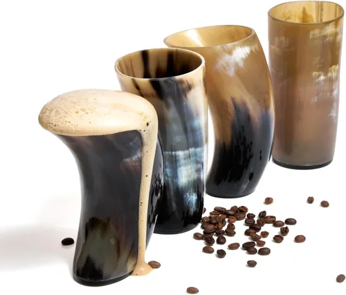 Vista 9 de Tazas de cuerno vikingo - Juegos de 1, 2 y 4 - Taza para beber con cuerno (2)