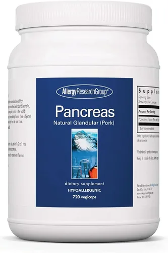 Vista 9 de Allergy Research Group ARG Pancreas Natural Glandular – Apoya la actividad saludable del páncreas, inmune y digestiva – 425 mg por porción – Tejido