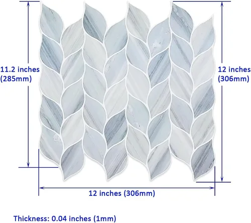 Vista 7 de Tilingview 10 piezas de azulejos de vinilo con diseño de hojas para despegar y pegar para salpicadero de cocina, azulejos autoadhesivos premium