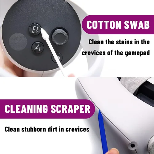 Vista 4 de VR Headset Cleaning Kit, VR Lens Cleaner, Lens Pen Cleaner Kit for Oculus Quest 2Hololens 2XboxPS4Wii, Cleaning kit for Camera Game Controller VR