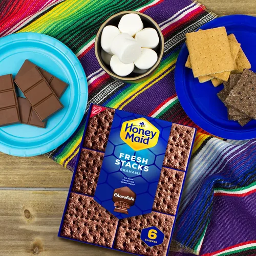 Vista 8 de HONEY MAID Fresh Stacks Chocolate Graham Crackers, aperitivos de viaje a granel, 6 cajas (36 paquetes de aperitivos múltiples)