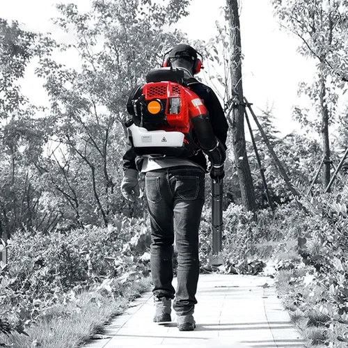 Vista 5 de Soplador de hojas de gas, soplador de hojas de gas, motor de 2 tiempos, volumen de aire de 900 CFM, soplador de hojas de tanque de 2.3 L, soplador