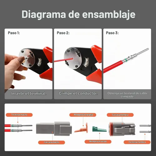 Vista 7 de Kit de conectores DT Deutsch gris de 452 piezas, 2 3 4 6 8 12 pines, impermeable, herramienta de extracción de conector DT, herramientas