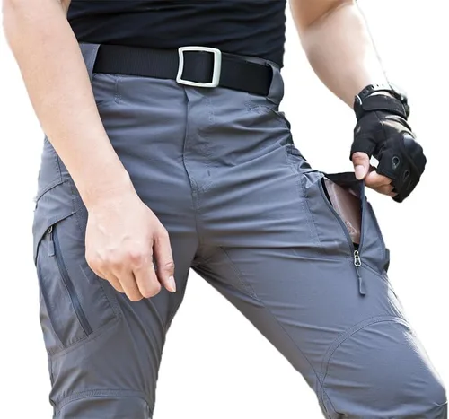 Vista 3 de TACVASEN Pantalones militares de senderismo para hombre, de secado rápido, repelente al agua, de asalto, con 8 bolsillos