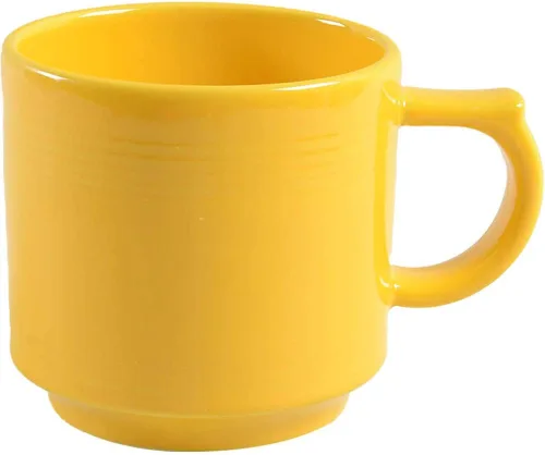 Vista 3 de Fiesta® Taza apilable de 16oz – Cerámica duradera, sin plomo, apta para lavavajillas/microondas/horno – Fabricada en EE. UU. - Dalia