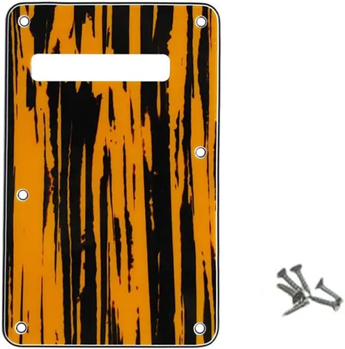Vista 5 de ROLIZO Pickguard Tremolo - Placa trasera estándar para guitarra Stratocaster, fabricada en Estados Unidos, perla envejecida multicolor/fantasía