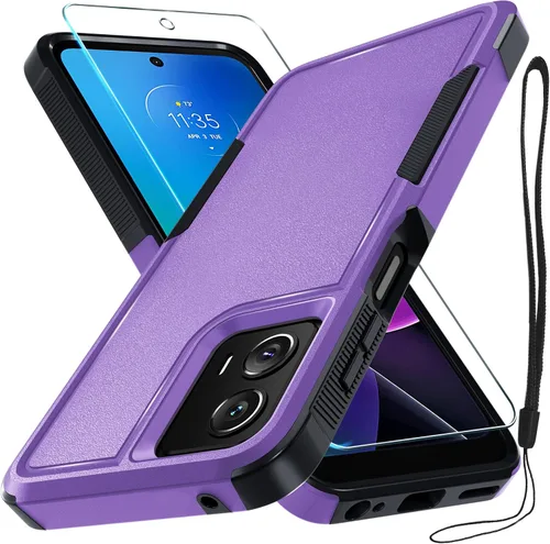 Vista 44 de Funda compatible con Moto G 5G 2024, cuerpo completo, resistente, resistente, a prueba de golpes, con correa de cordón, protector de pantalla
