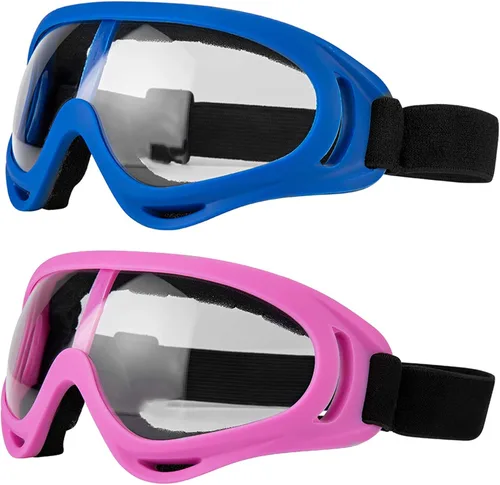 Vista 9 de LJDJ Gafas de motocicleta – Juego de 2 gafas – Dirt Bike ATV Motocross anti-UV ajustable para montar fuera de carretera protección combate táctico