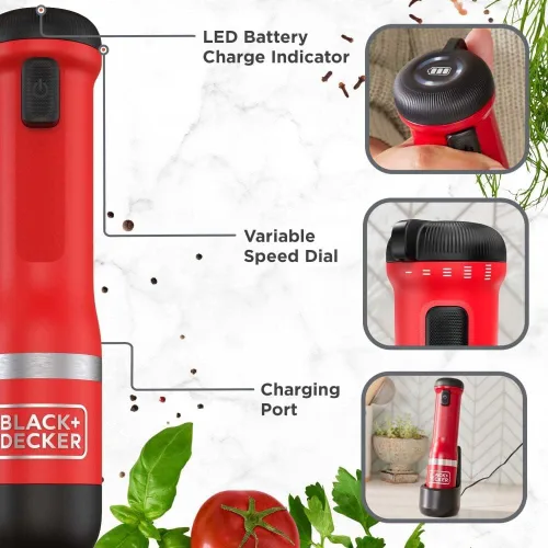 Vista 5 de BLACK+DECKER Kitchen Wand - Batidora de inmersión inalámbrica, juego de múltiples herramientas 3 en 1, batidora de mano con base de carga, batidor