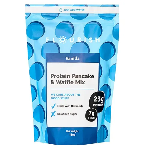 Vista 7 de Flourish - Mezcla de proteínas para panqueques y waffles, aislado de proteína de suero y semillas de lino, sin OMG, sin azúcar añadido