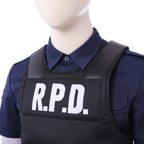 Vista 6 de Leon Kennedy - Chaqueta de cosplay para hombre, Leon Scott Kennedy, disfraz de cosplay para Halloween, uniforme