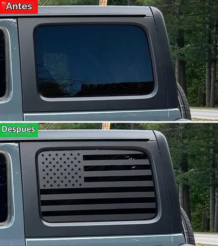 Vista 3 de Zxiaochun Calcomanía de bandera estadounidense para ventana trasera compatible con Jeep Wrangler JL JLU 2018-2024 2025 (versión de 4 puertas)