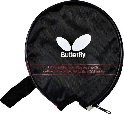 Vista 7 de Butterfly B303FL Shakehand Table Tennis Racket - China Series - Racket and Case Set with A Combination Smooth & Pips-Out Rubber - Recommended for