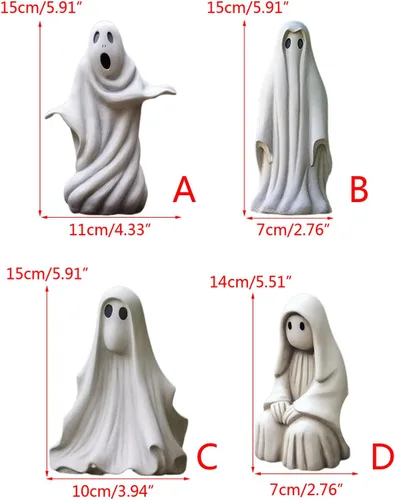 Vista 4 de lanema Resin GhostsOutdoor Garden Statue Halloween Decor Table Sign for Halloween Party Home Decor Children Day Party Suppliers Tricks Or Treat