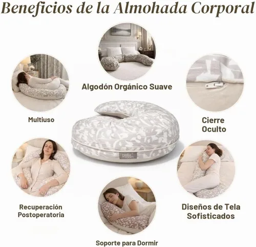 Vista 2 de BellaMoon - Almohada de embarazo en forma de C para dormir (55 pulgadas) Almohada corporal de maternidad con funda refrescante de soporte suave