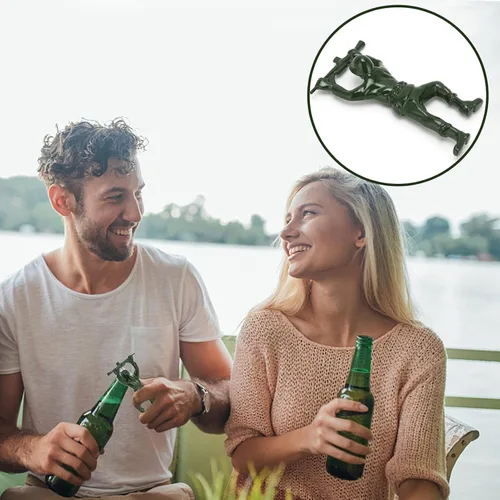 Vista 9 de Paquete de 2 abridores de botellas de cerveza del ejército, abridor de cerveza 3D Green Army Man, aleación de zinc sólida, divertido abridor