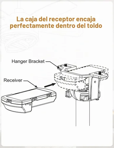 Vista 6 de Ventilador de techo moderno negro de 52 pulgadas con luces