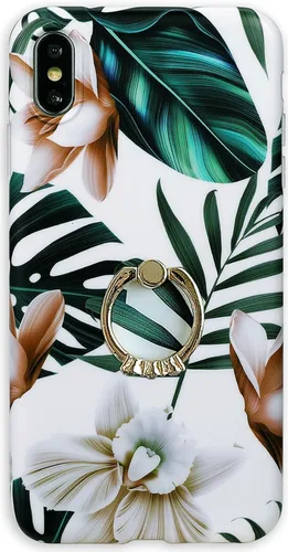Vista 9 de Qokey - Funda de mármol compatible con iPhone Xs Max, diseño de anillo giratorio de 360 grados, TPU suave a prueba de golpes, diseñada para iPhone