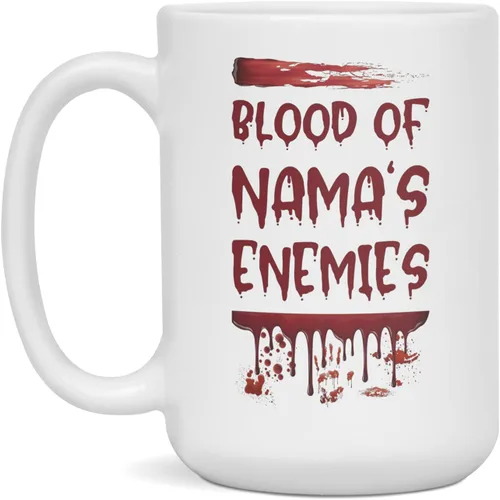 Vista 3 de Blood of Nama's Enemies, scary coffee mug, gothic, spooky halloween, 11-Ounce White