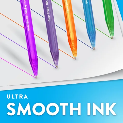 Vista 2 de Bolígrafos Paper Mate InkJoy 100RT retráctiles, punta mediana (1.0mm), colores surtidos, 20 unidades - Esenciales para maestros, suministros