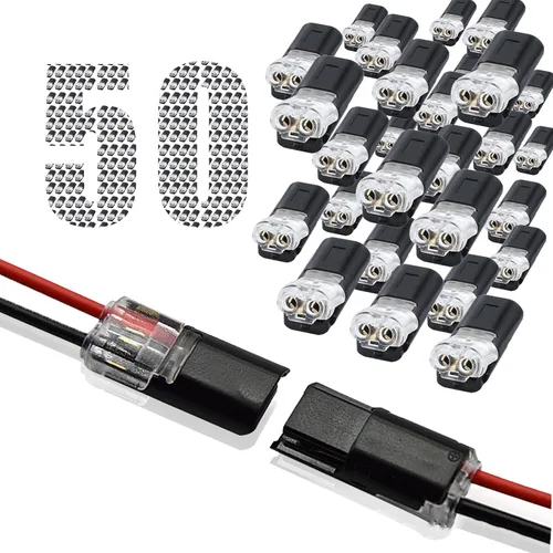 Vista 8 de Conectores de cable, conector de enchufe de doble cable, conector de cable de bajo voltaje, conectores eléctricos de tira de luz LED de 2 pines, sin