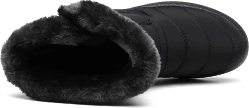 Vista 7 de Botas de nieve de invierno con forro de piel cálida para mujer, impermeables, botines al aire libre, zapatos cómodos para mujer