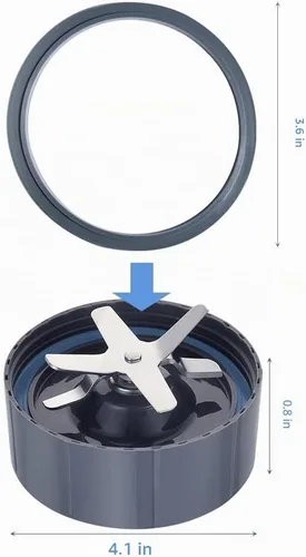 Vista 5 de Piezas de repuesto para vasos Nutribullet de 32 onzas, 2 piezas y 2 juntas de goma, 2 cuchillas extractoras de repuesto compatibles con licuadoras
