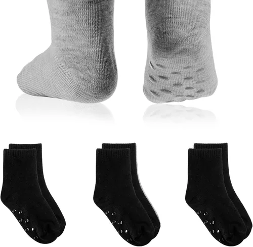 Vista 4 de Tenpluszero 12 pares de calcetines antideslizantes para niños pequeños con puños para bebés niños y niñas