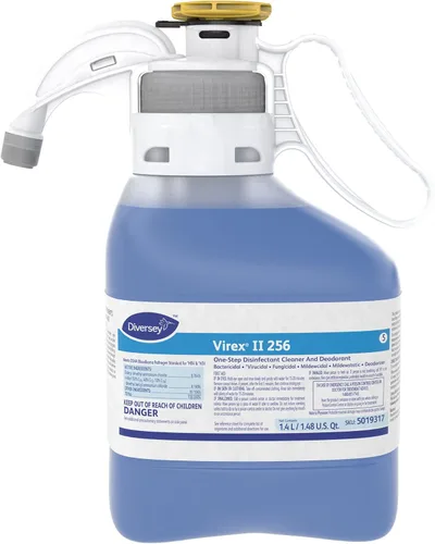 Vista 9 de VIREX Diversey II 256 04331. Disinfectant Cleaner Concentrate, Multi-Surface for Home & Commercial Use, Odor Control, Mint Scent, AccuMix Bottle, 32