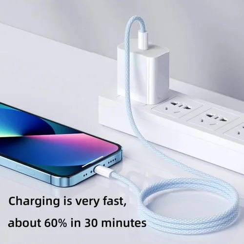 Vista 5 de Cable de carga USB C, paquete de 3 cables de carga rápida tipo C trenzado PD de 5 pies y 60 W para iPhone 15/15 Plus/15 Pro/15 Pro