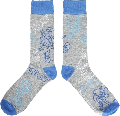Vista 6 de Bioworld Sonic the Hedgehog Athletic Crew Socks for Men