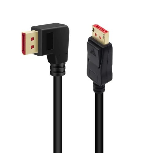 Vista 9 de 8K/60Hz, 4K/144Hz Displayport en ángulo recto 1.4 macho a cable macho 90 grados DP 1,4 macho a macho