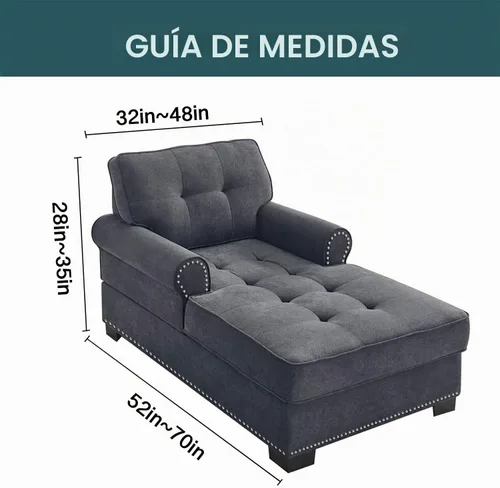 Vista 2 de FantasDecor Funda Elástica para Chaise Lounge Funda de Silla con Patrón de Celosía con Reposabrazos para Sala de Estar Dormitorio Doble Brazo Tela