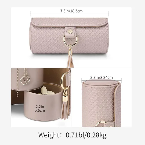 Vista 6 de Vlando Joyero de viaje, estuche de joyería de viaje para mujeres niñas, organizador de pendientes organizador de collar organizador anillo