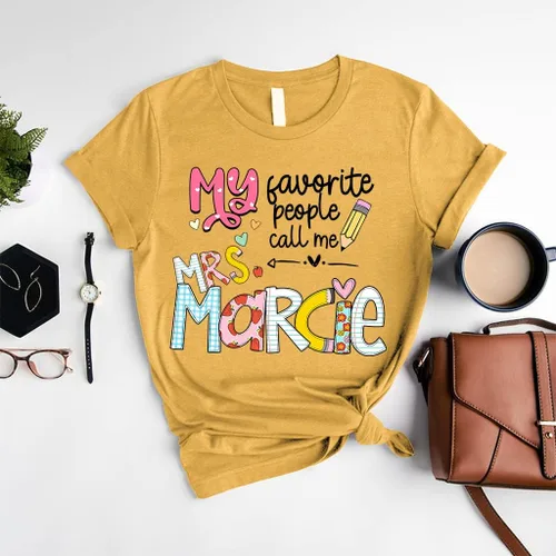 Vista 5 de Nazenti - Regalos personalizados para profesores, My Favorite People Call, camisa para profesor, bonita camiseta para profesores, idea de regalo