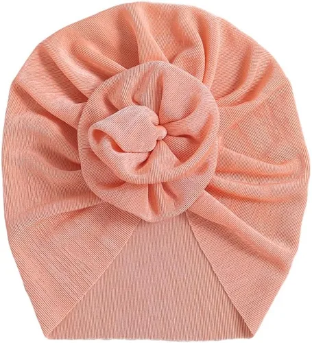 Vista 3 de Newborn Babies Headwrap Hat Infant Toddler Cotton Soft Cute Nursery Beanie Headbands Top Bowknot Cap Multicolor 5 piezas flor/9.8 ft-2 años