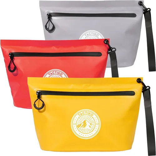 Vista 10 de Tactiko - Paquete de 3 bolsas resistentes al agua con cremallera, para guardar todos los organizadores para bolsas secas, bolsas de viaje