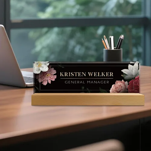 Vista 3 de Regalos personalizados para el día del jefe para hombres y mujeres, placa de nombre personalizada para escritorio, regalos personalizados