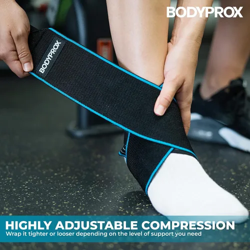 Vista 4 de Bodyprox Tobillera de apoyo para el tobillo, tobilleras de compresión ajustables para protección deportiva, talla única para hombres y mujeres