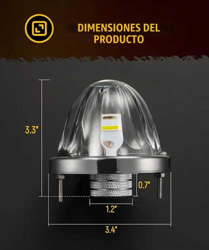 Vista 5 de Partsam 2 Piezas Luces de Cristal de Sandía [Patentadas] Lente Transparente Luz LED Blanca de Marcha con Bisel de Acero Inoxidable de Repuesto
