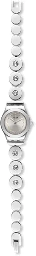 Vista 2 de Swatch Correa de acero inoxidable de cuarzo suizo para mujer gris reloj casual 12 Modelo YSS317G gris gris