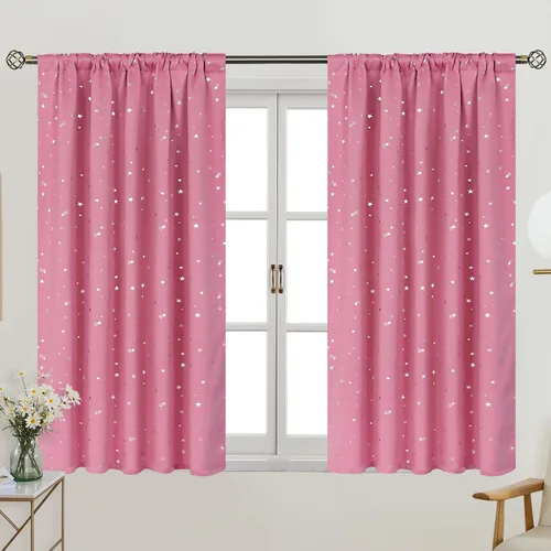 Vista 12 de BGment - Cortinas opacas para niños de 84 pulgadas de largo para dormitorio, cortinas con bolsillo para barra para oscurecer la habitación, cortinas