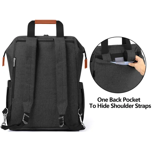 Vista 4 de LUXJA - Mochila de almacenamiento para extractor de leche y portátil, color negro 2 formas de uso, se adapta a la mayoría de los extractores