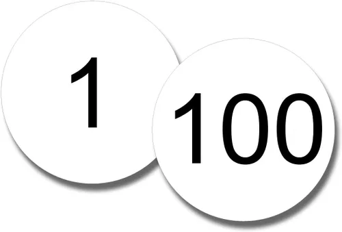 Vista 10 de Etiquetas para siesta, calcomanías de círculo numeradas negras, calcomanía Negro con números blancos