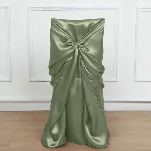 Vista 14 de Efavormart.com - Fundas para sillas beige de 1 pieza, satinadas, con lazo, universales, para banquetes, bodas, plegables, para sillas de comedor