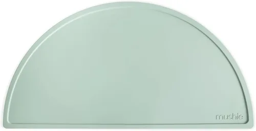 Vista 17 de mushie Mantel individual de silicona para niños, diseño antideslizante sin BPA (margarita negra)