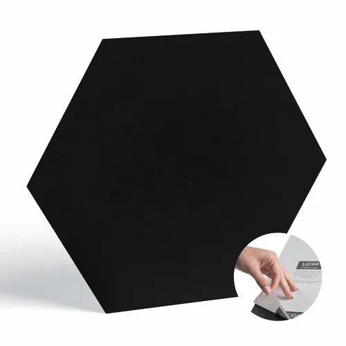 Vista 2 de BaseCore HEX Suelo de Vinilo Hexagonal Mármol Negro 5.75" DIY Autoadhesivo con Textura Azulejo de Piso Moderno Peel & Stick Azulejo de Muestra