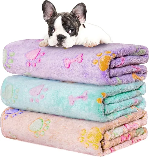 Vista 17 de Rezutan 1 paquete de 3 mantas para perros grandes, 41x31 pulgadas para mantas suaves y mullidas para mascotas y gatos de tamaño mediano, reversibles